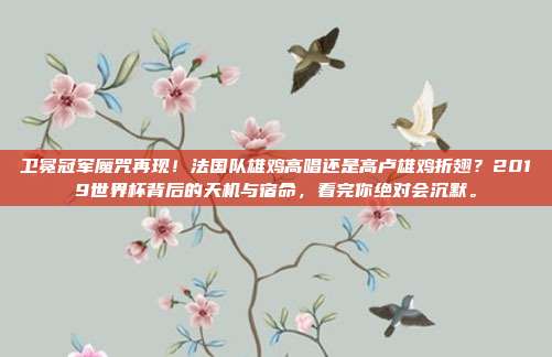 卫冕冠军魔咒再现！法国队雄鸡高唱还是高卢雄鸡折翅？2019世界杯背后的天机与宿命，看完你绝对会沉默。