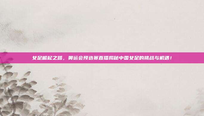 女足崛起之路，奥运会预选赛直播揭秘中国女足的挑战与机遇！