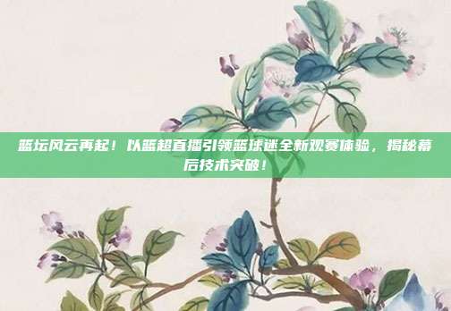 篮坛风云再起！以篮超直播引领篮球迷全新观赛体验，揭秘幕后技术突破！