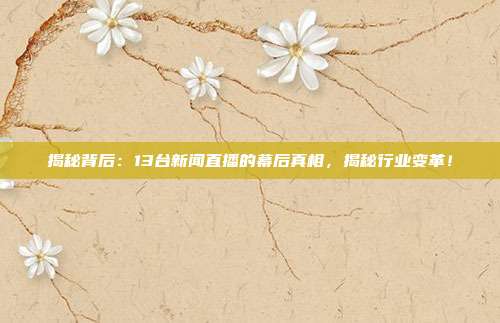 揭秘背后：13台新闻直播的幕后真相，揭秘行业变革！