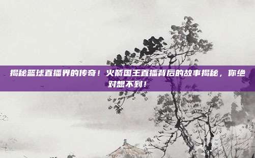 揭秘篮球直播界的传奇！火箭国王直播背后的故事揭秘，你绝对想不到！