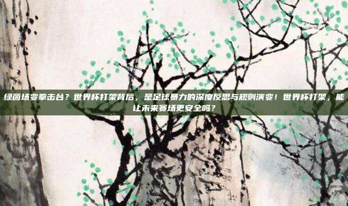 绿茵场变拳击台？世界杯打架背后，是足球暴力的深度反思与规则演变！世界杯打架，能让未来赛场更安全吗？