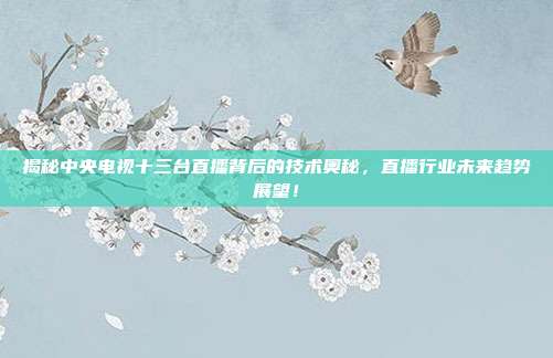 揭秘中央电视十三台直播背后的技术奥秘，直播行业未来趋势展望！