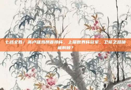 七战全胜！高卢雄鸡昂首捧杯，上届世界杯冠军，卫冕之路暗藏荆棘？