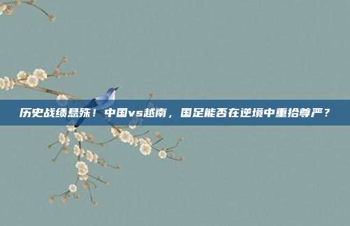 历史战绩悬殊！中国vs越南，国足能否在逆境中重拾尊严？