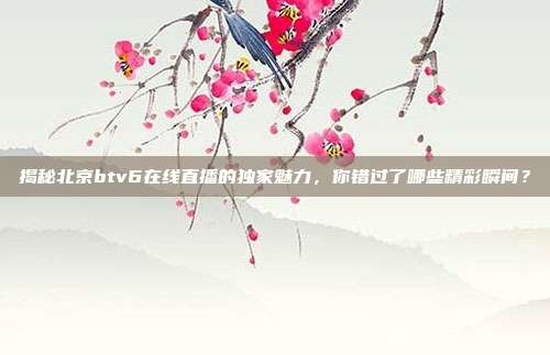 揭秘北京btv6在线直播的独家魅力，你错过了哪些精彩瞬间？