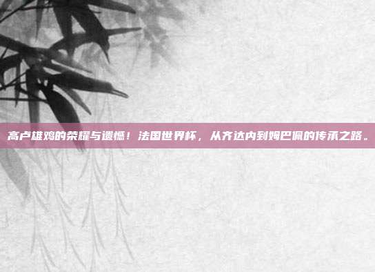 高卢雄鸡的荣耀与遗憾！法国世界杯，从齐达内到姆巴佩的传承之路。