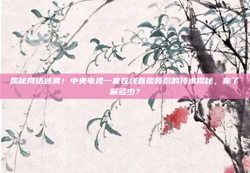 揭秘网络迷雾！中央电视一套在线直播背后的技术揭秘，你了解多少？