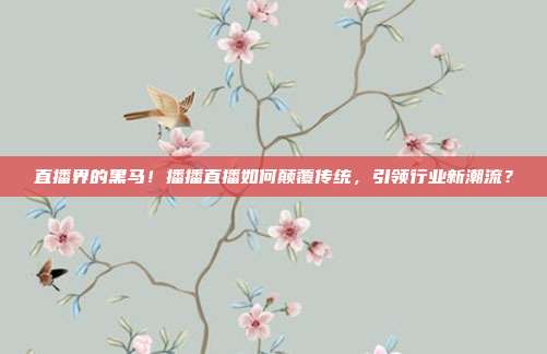 直播界的黑马！播播直播如何颠覆传统，引领行业新潮流？