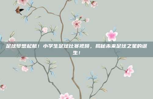 足球梦想起航！小学生足球比赛视频，揭秘未来足球之星的诞生！
