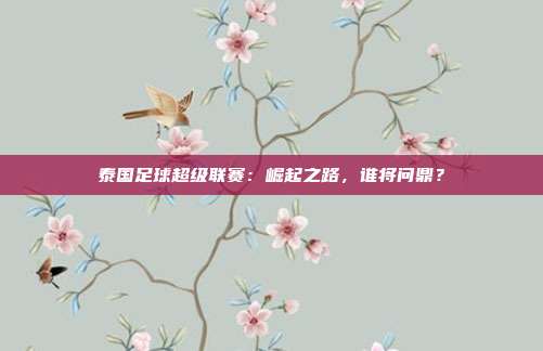 泰国足球超级联赛：崛起之路，谁将问鼎？