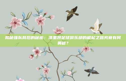 揭秘强队背后的秘密：洛里昂足球俱乐部的崛起之路究竟有何奥秘？
