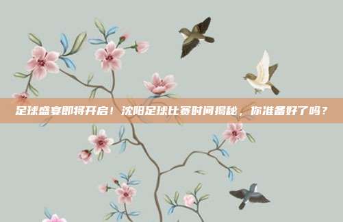 足球盛宴即将开启！沈阳足球比赛时间揭秘，你准备好了吗？