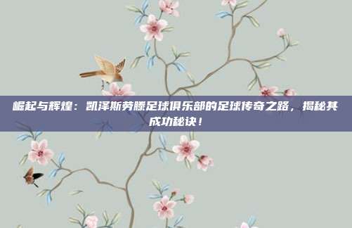 崛起与辉煌：凯泽斯劳滕足球俱乐部的足球传奇之路，揭秘其成功秘诀！