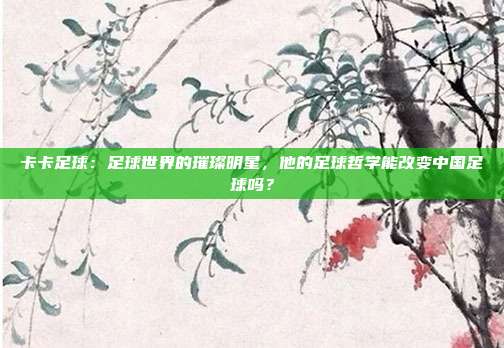 卡卡足球：足球世界的璀璨明星，他的足球哲学能改变中国足球吗？