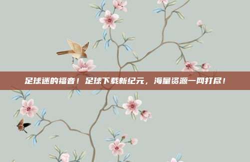 足球迷的福音！足球下载新纪元，海量资源一网打尽！
