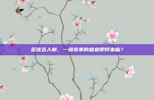 足球五人制，一场变革的盛宴即将来临？
