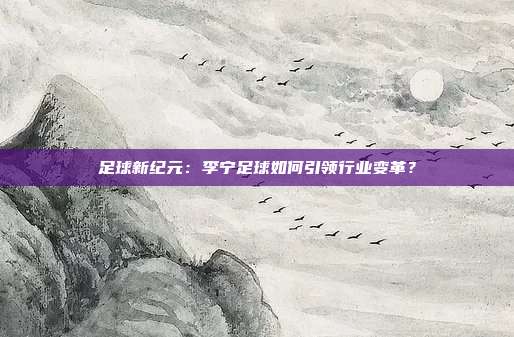 足球新纪元：李宁足球如何引领行业变革？