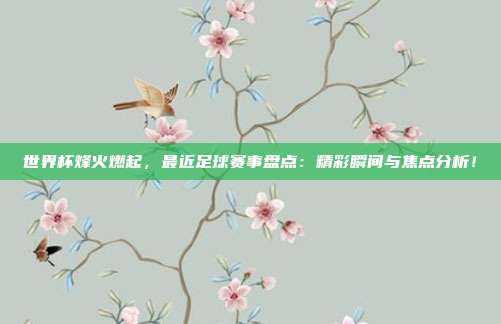 世界杯烽火燃起，最近足球赛事盘点：精彩瞬间与焦点分析！