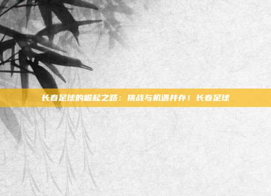 长春足球的崛起之路：挑战与机遇并存！长春足球