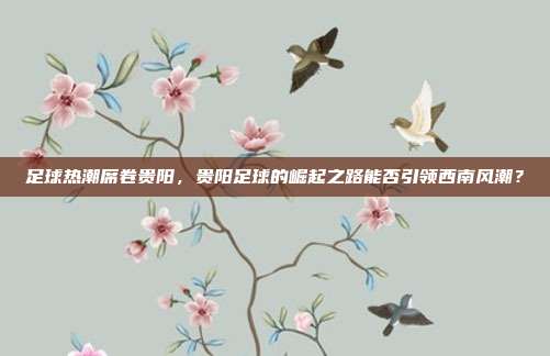 足球热潮席卷贵阳，贵阳足球的崛起之路能否引领西南风潮？
