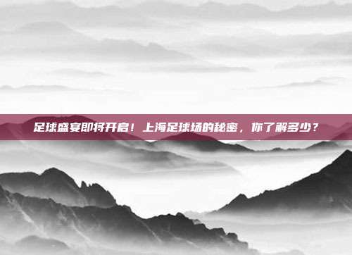 足球盛宴即将开启！上海足球场的秘密，你了解多少？