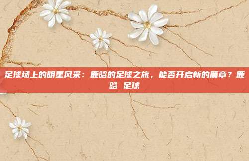 足球场上的明星风采：鹿晗的足球之旅，能否开启新的篇章？鹿晗 足球