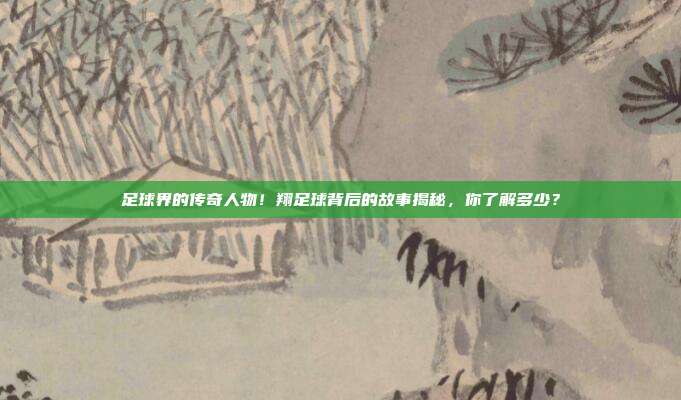 足球界的传奇人物！翔足球背后的故事揭秘，你了解多少？