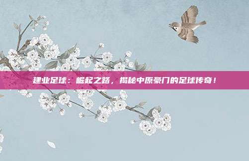 建业足球：崛起之路，揭秘中原豪门的足球传奇！