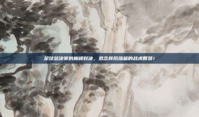 足球总决赛的巅峰对决，悬念背后蕴藏的战术智慧！