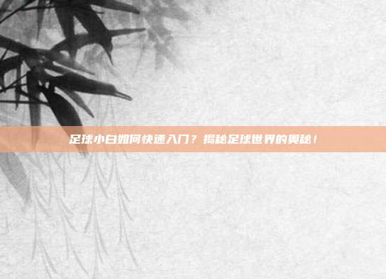 足球小白如何快速入门？揭秘足球世界的奥秘！