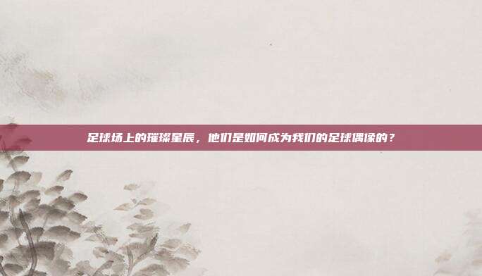 足球场上的璀璨星辰，他们是如何成为我们的足球偶像的？