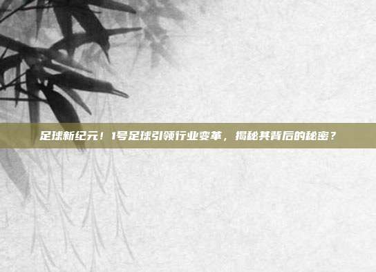 足球新纪元！1号足球引领行业变革，揭秘其背后的秘密？