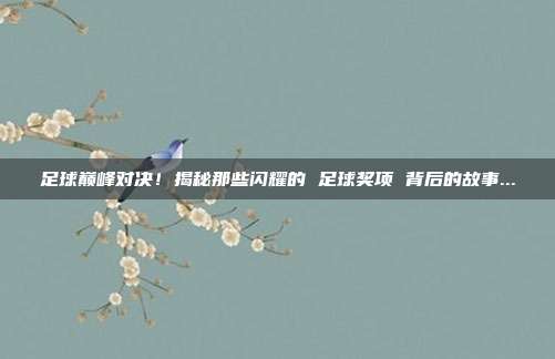 足球巅峰对决！揭秘那些闪耀的 足球奖项 背后的故事...