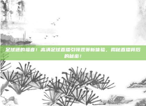 足球迷的福音！高清足球直播引领观赛新体验，揭秘直播背后的秘密！