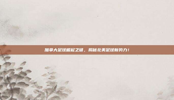 加拿大足球崛起之谜，揭秘北美足球新势力！