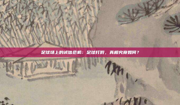 足球场上的诚信危机：足球打假，真相究竟如何？