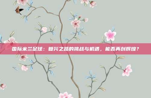 国际米兰足球：复兴之路的挑战与机遇，能否再创辉煌？