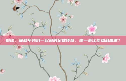 揭秘：那些年我们一起追的足球传奇，哪一幕让你热泪盈眶？