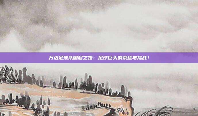 万达足球队崛起之路：足球巨头的荣耀与挑战！