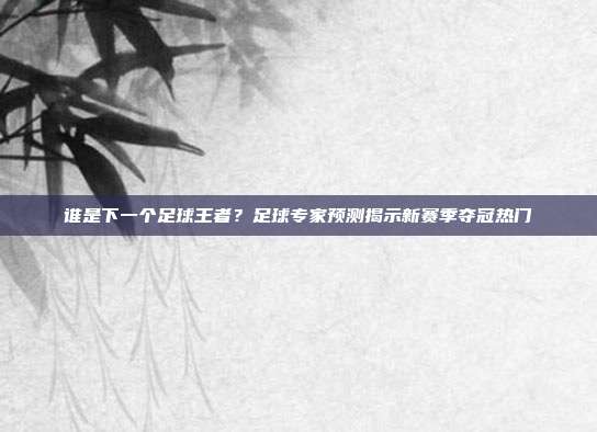 谁是下一个足球王者？足球专家预测揭示新赛季夺冠热门