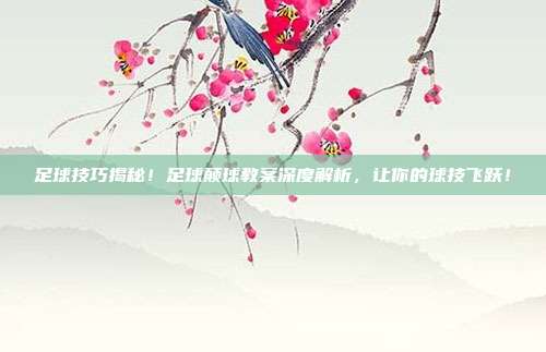 足球技巧揭秘！足球颠球教案深度解析，让你的球技飞跃！
