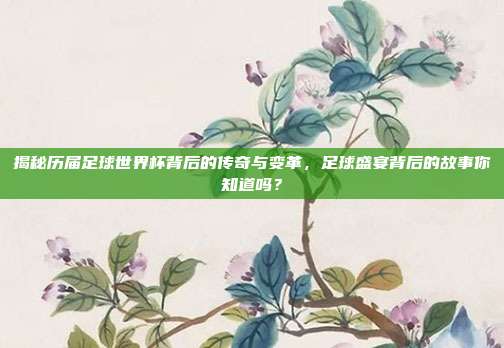 揭秘历届足球世界杯背后的传奇与变革，足球盛宴背后的故事你知道吗？