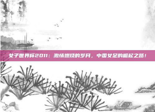女子世界杯2011：激情燃烧的岁月，中国女足的崛起之路！