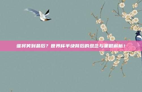 谁将笑到最后？世界杯半块背后的悬念与策略解析！