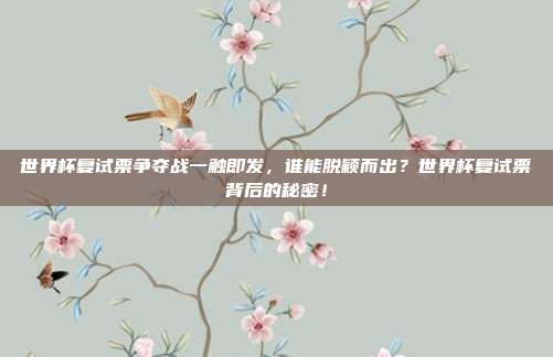 世界杯复试票争夺战一触即发，谁能脱颖而出？世界杯复试票背后的秘密！
