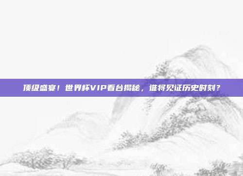 顶级盛宴！世界杯VIP看台揭秘，谁将见证历史时刻？