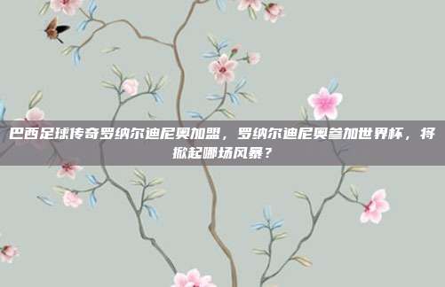 巴西足球传奇罗纳尔迪尼奥加盟，罗纳尔迪尼奥参加世界杯，将掀起哪场风暴？
