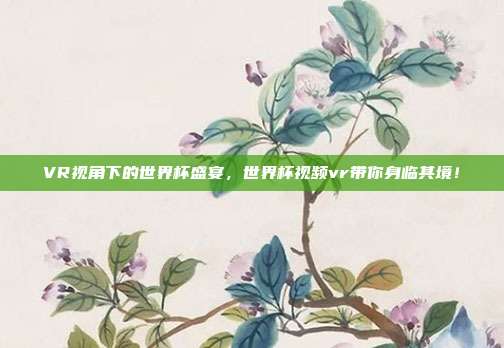 VR视角下的世界杯盛宴，世界杯视频vr带你身临其境！
