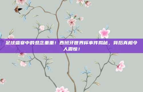 足球盛宴中的悬念重重！西班牙世界杯事件揭秘，背后真相令人震惊！